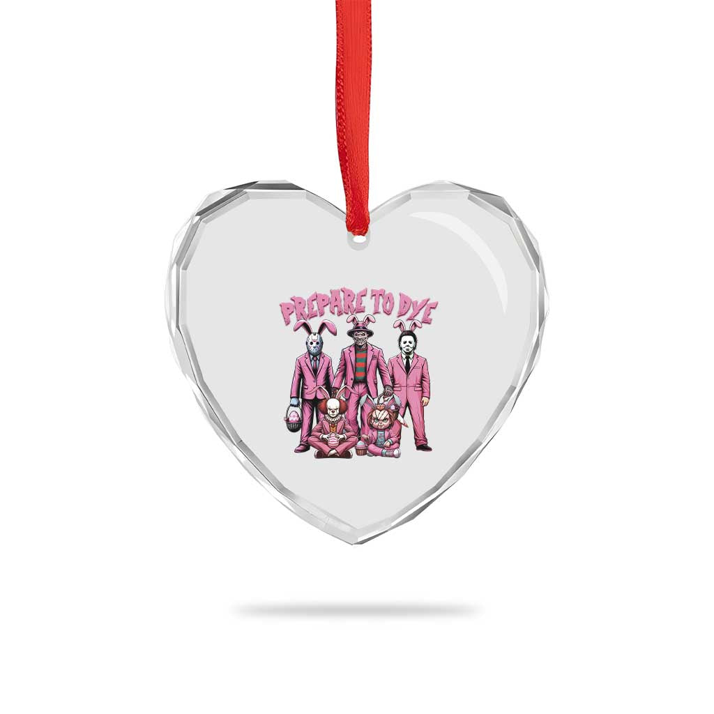 Prepare to Groovy Dye Funny Bunny Easter Heart Crystal Glass Ornament Horror Dyeing Eggs - Wonder Print Shop