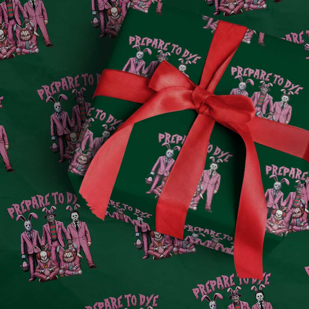 Prepare to Groovy Dye Funny Bunny Easter Wrapping Paper Roll Horror Dyeing Eggs - Wonder Print Shop