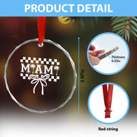 Preppy Miami Bow Aesthetic Crystal Glass Ornament Cute Checkered Palm Tree College Girl
