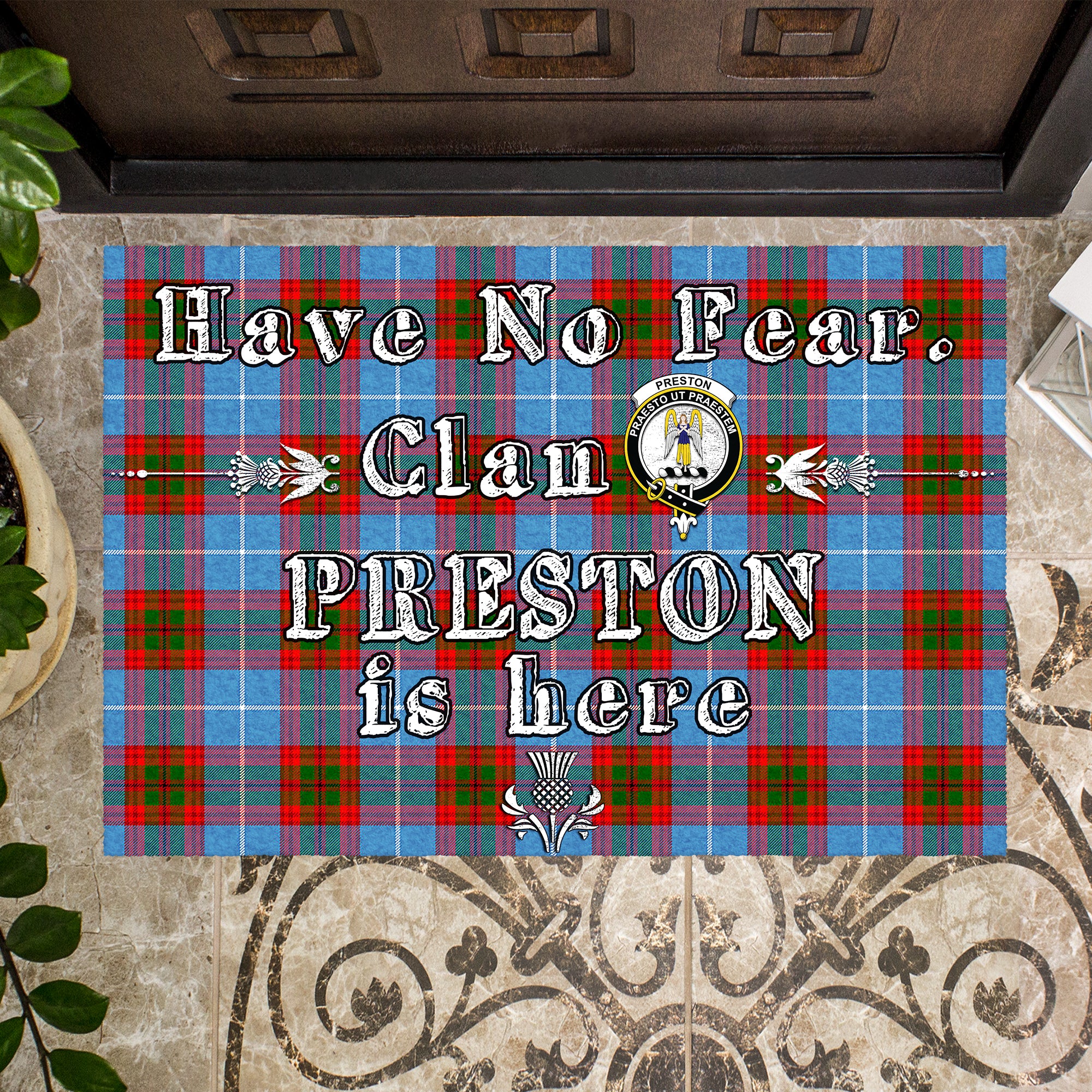 preston-clan-tartan-door-mat-family-crest-have-no-fear-tartan-door-mat