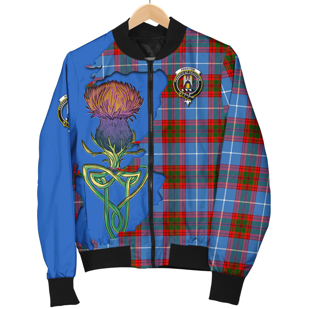 preston-tartan-family-crest-bomber-jacket-tartan-plaid-with-thistle-and-scotland-map-jacket