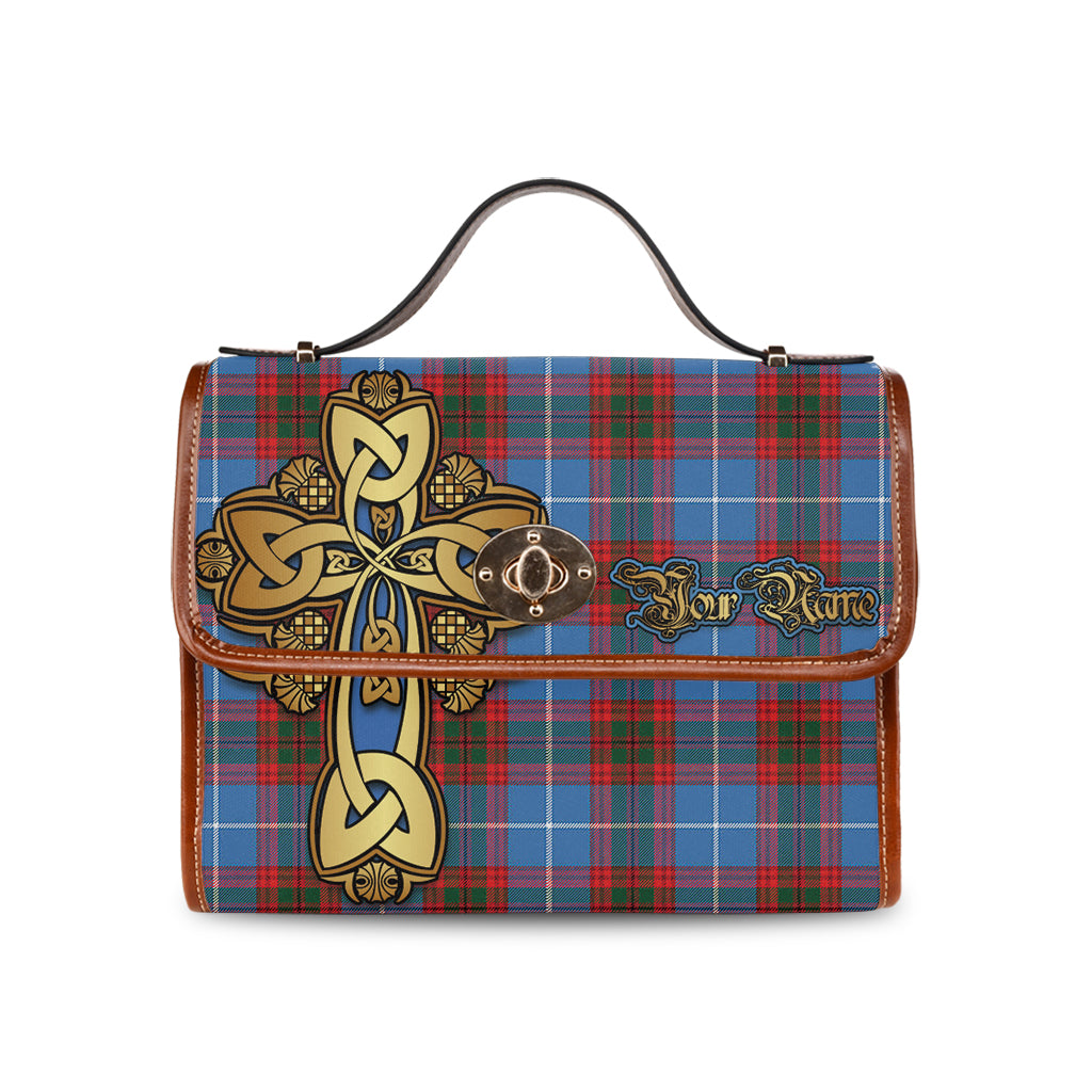 preston-tartan-canvas-bag-personalize-your-name-with-golden-thistle-and-celtic-cross-canvas-bag