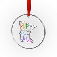 Pretti Good Minnesota Tribute Crystal Glass Ornament Rest in Power Rainbow Memorial