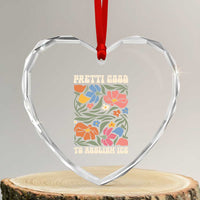 Pretti Good To Abolish Ice Heart Crystal Glass Ornament Minneapolis Protest Political Statement Retro Floral