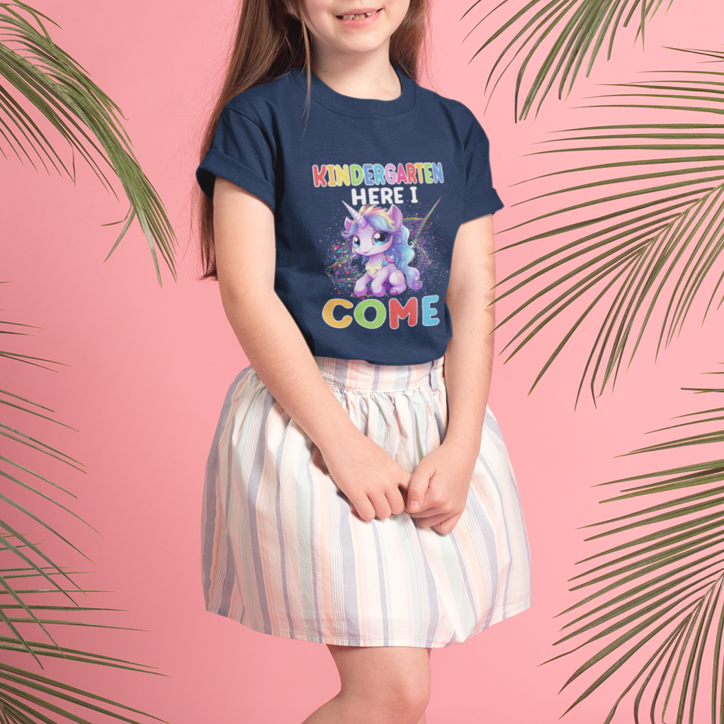 Cute Kindergarten Unicorn T Shirt For Kid Kinder Here I Come Girls Team - Wonder Print Shop