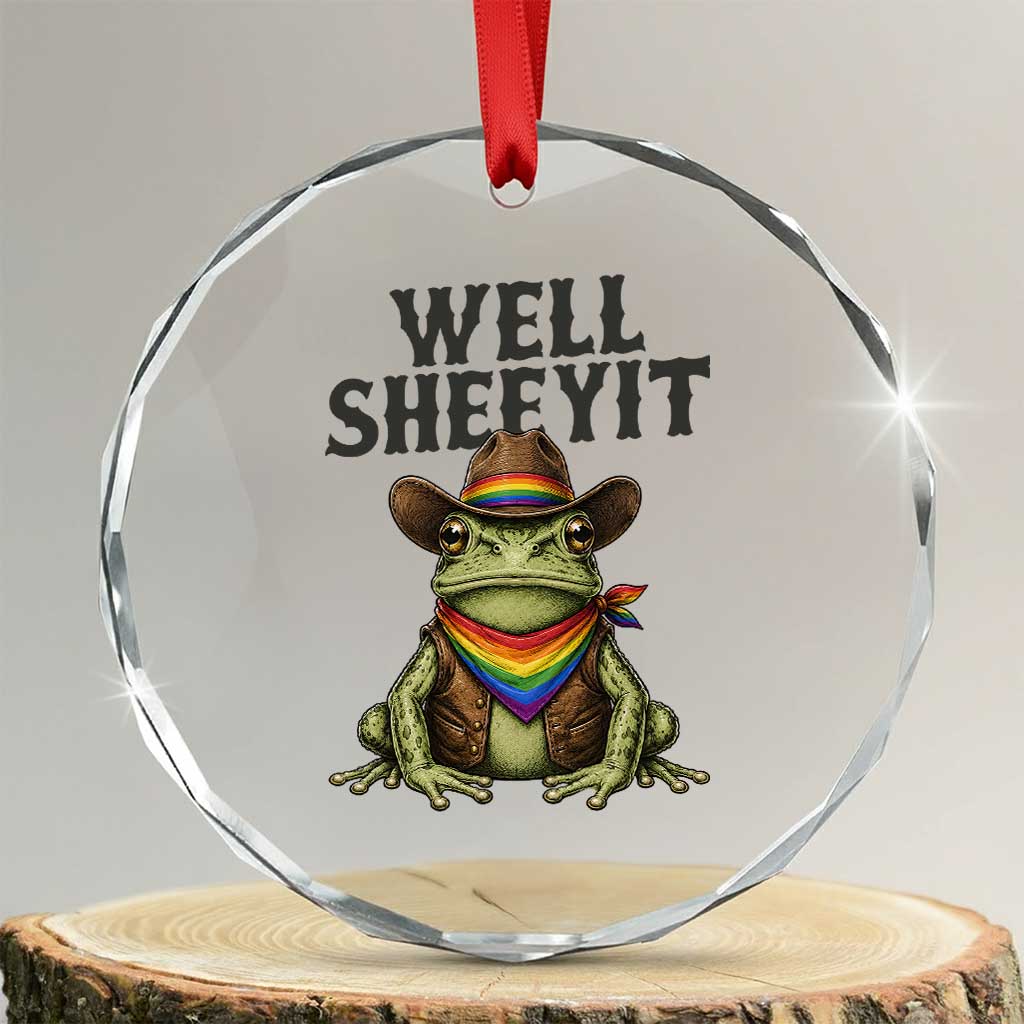 Pride Frog LGBT Rainbow Crystal Glass Ornament Well Sheeyit Country Western