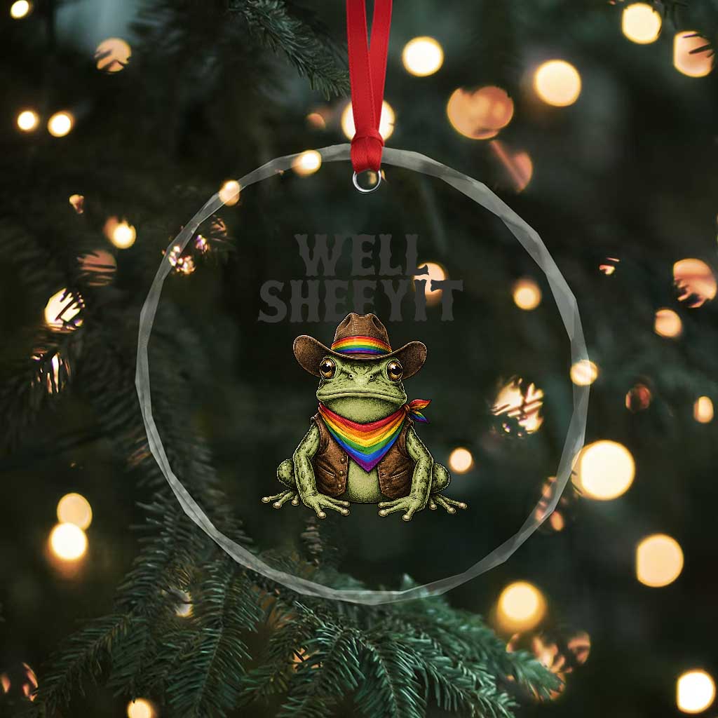 Pride Frog LGBT Rainbow Crystal Glass Ornament Well Sheeyit Country Western