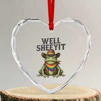 Pride Frog LGBT Rainbow Heart Crystal Glass Ornament Well Sheeyit Country Western