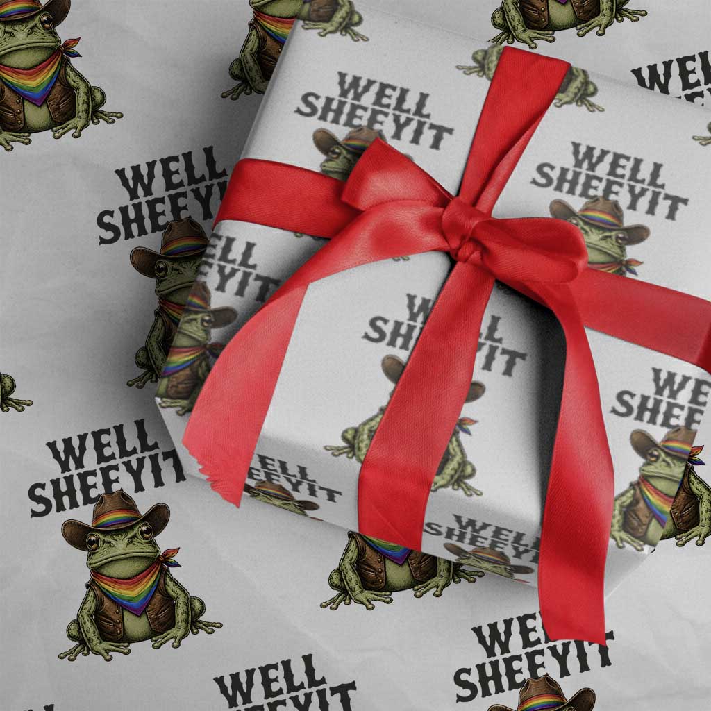 Pride Frog LGBT Rainbow Wrapping Paper Roll Well Sheeyit Country Western