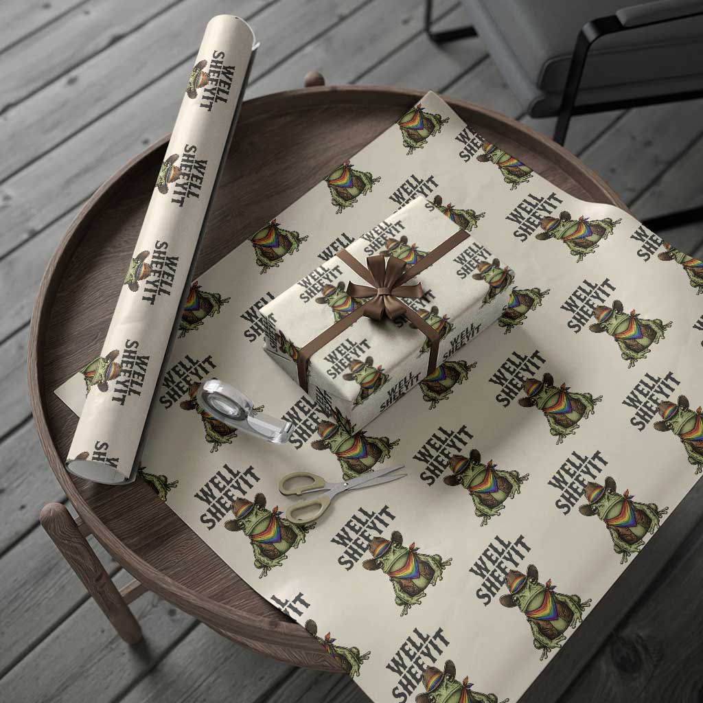 Pride Frog LGBT Rainbow Wrapping Paper Roll Well Sheeyit Country Western