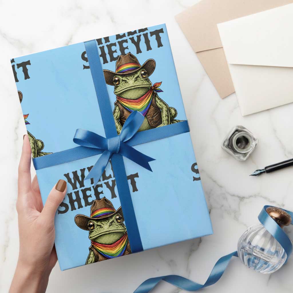 Pride Frog LGBT Rainbow Wrapping Paper Roll Well Sheeyit Country Western