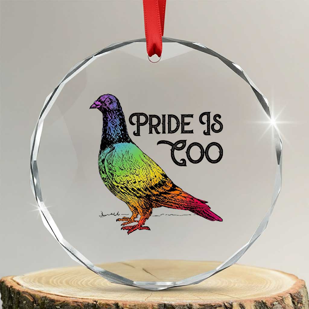 Pride Is Coo Pigeon Crystal Glass Ornament Funny LGBTQ Pride Month