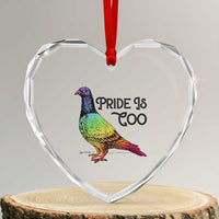 Pride Is Coo Pigeon Heart Crystal Glass Ornament Funny LGBTQ Pride Month