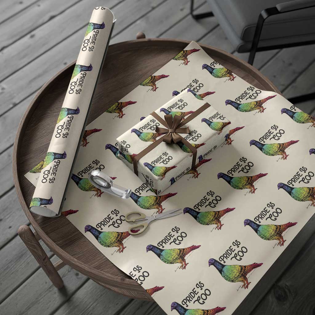 Pride Is Coo Pigeon Wrapping Paper Roll Funny LGBTQ Pride Month