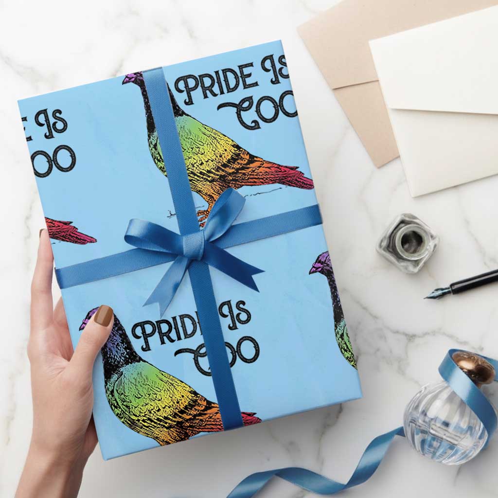 Pride Is Coo Pigeon Wrapping Paper Roll Funny LGBTQ Pride Month