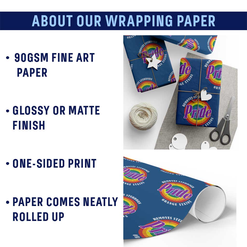 Pride Removes Stubborn Orange Stains Wrapping Paper Roll Pride Month LGBTQ - Wonder Print Shop