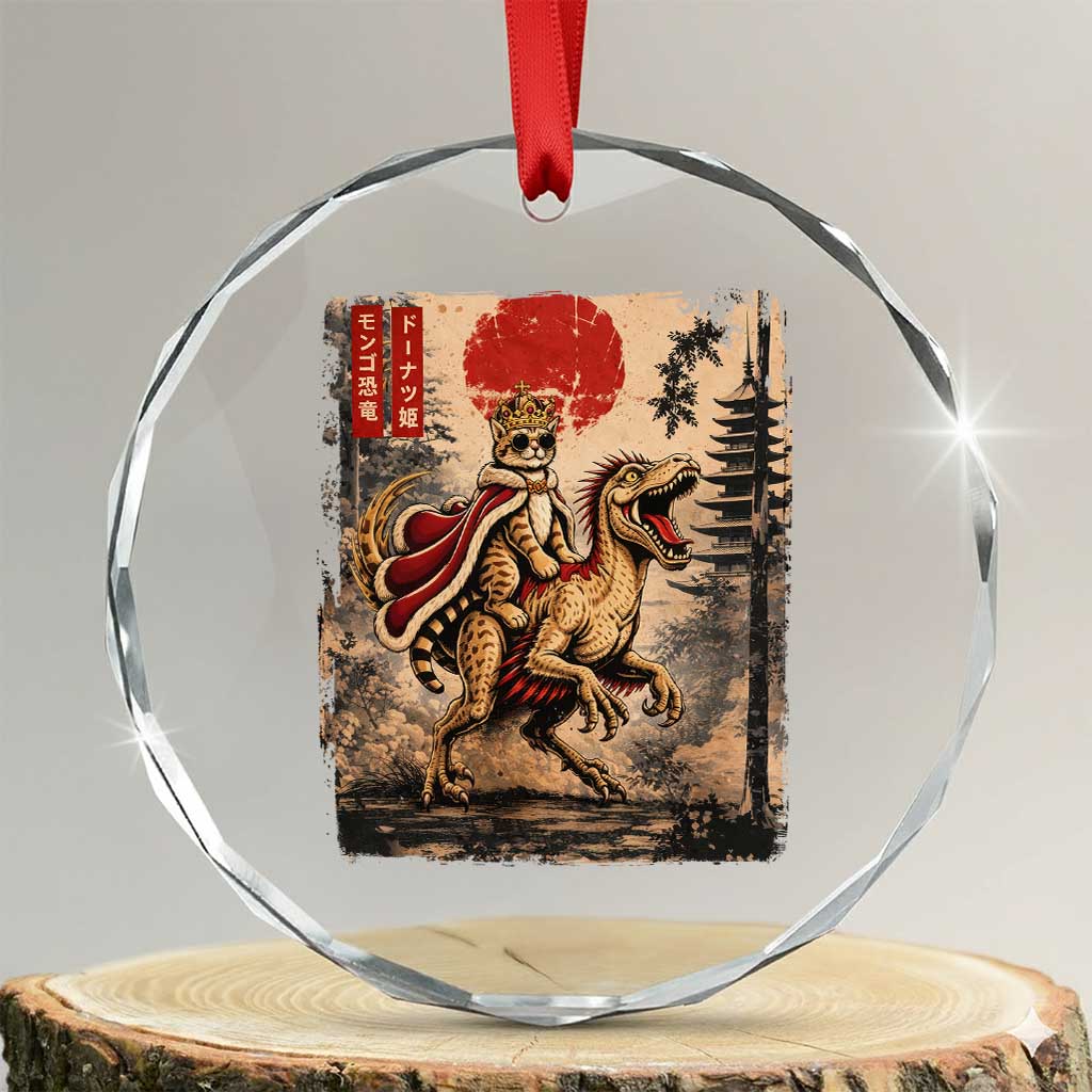 Princess Donut Riding Mongo Crystal Glass Ornament Japanese Vintage Graphic Ukiyoe Art