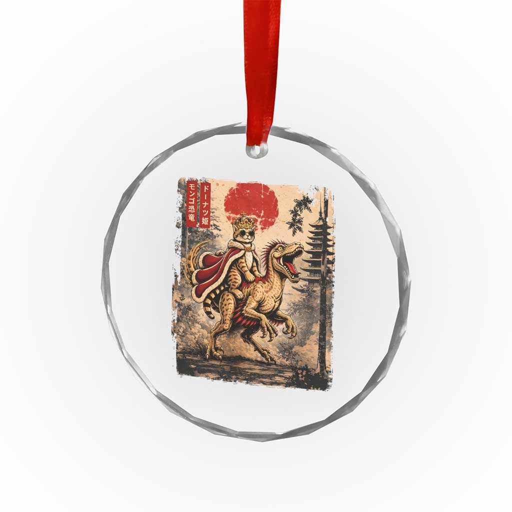 Princess Donut Riding Mongo Crystal Glass Ornament Japanese Vintage Graphic Ukiyoe Art