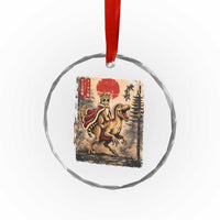 Princess Donut Riding Mongo Crystal Glass Ornament Japanese Vintage Graphic Ukiyoe Art