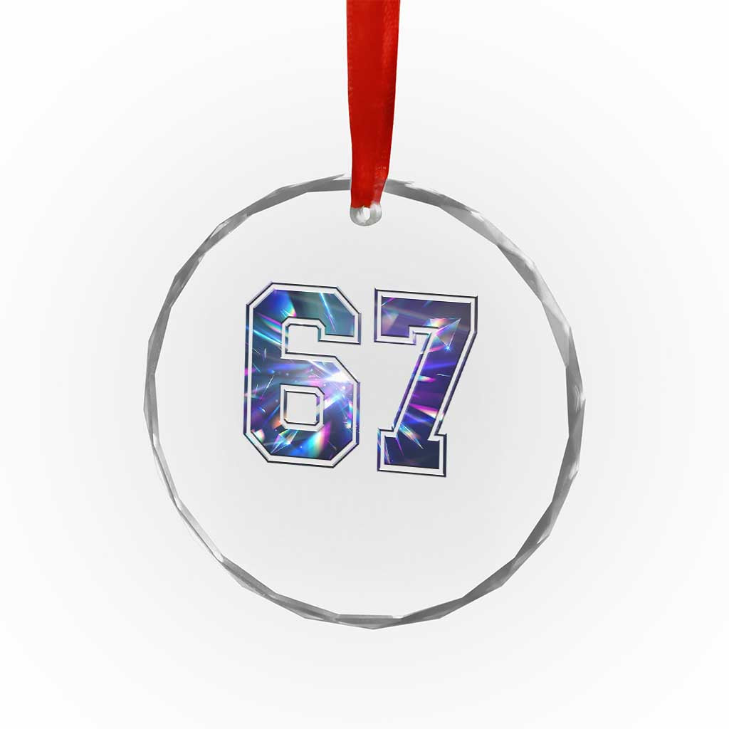 Prism Rainbow Effect Printed Crystal Glass Ornament Six Seven 67 Meme