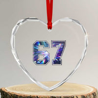 Prism Rainbow Effect Printed Heart Crystal Glass Ornament Six Seven 67 Meme