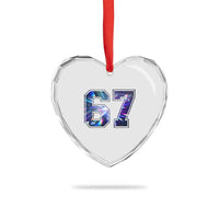 Prism Rainbow Effect Printed Heart Crystal Glass Ornament Six Seven 67 Meme
