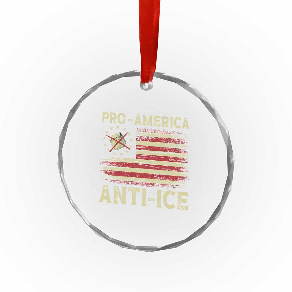 Pro American Anti Ice Crystal Glass Ornament Resist Protest Support Immigrants Refugee