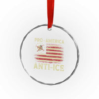 Pro American Anti Ice Crystal Glass Ornament Resist Protest Support Immigrants Refugee