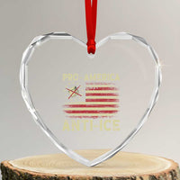 Pro American Anti Ice Heart Crystal Glass Ornament Resist Protest Support Immigrants Refugee