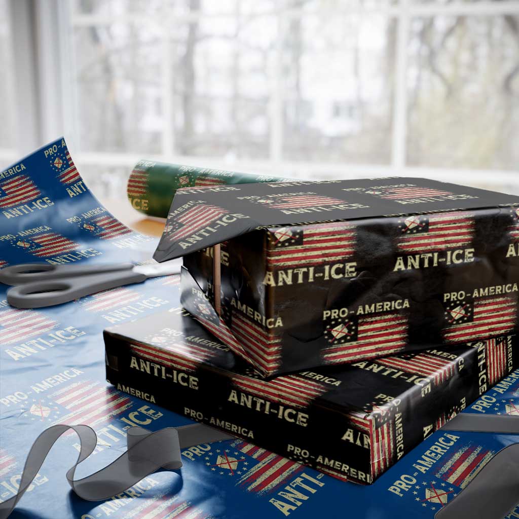 Pro American Anti Ice Wrapping Paper Roll Resist Protest Support Immigrants Refugee