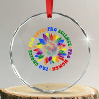 Pro Choice Women Rights Crystal Glass Ornament Equal Rights Multicolored Flowers - Wonder Print Shop