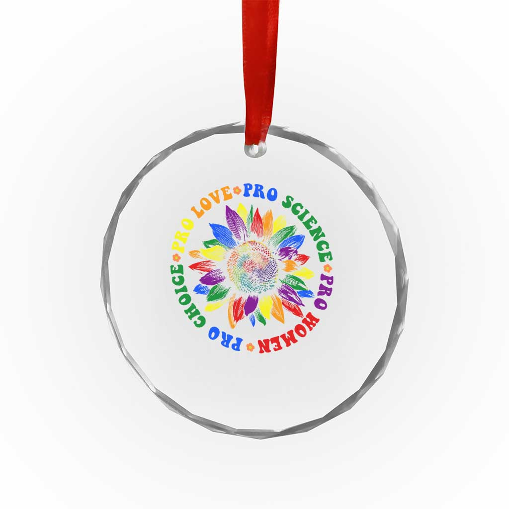 Pro Choice Women Rights Crystal Glass Ornament Equal Rights Multicolored Flowers - Wonder Print Shop