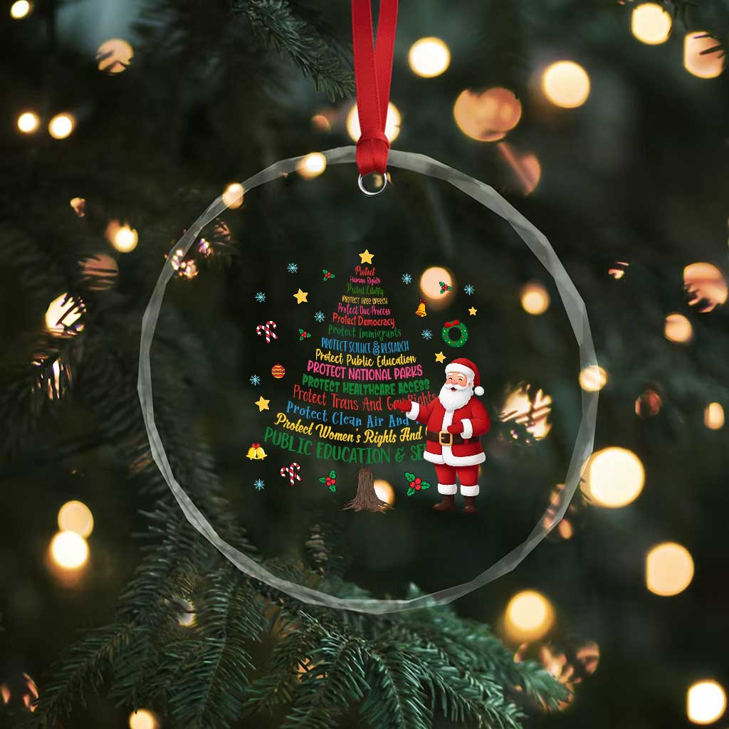 Pro Democracy Activist Christmas Tree Crystal Glass Ornament Human Rights Xmas Gift - Wonder Print Shop