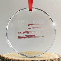 Pro Gun Anti Ice Crystal Glass Ornament Vintage American Flag 2nd Amendment Support