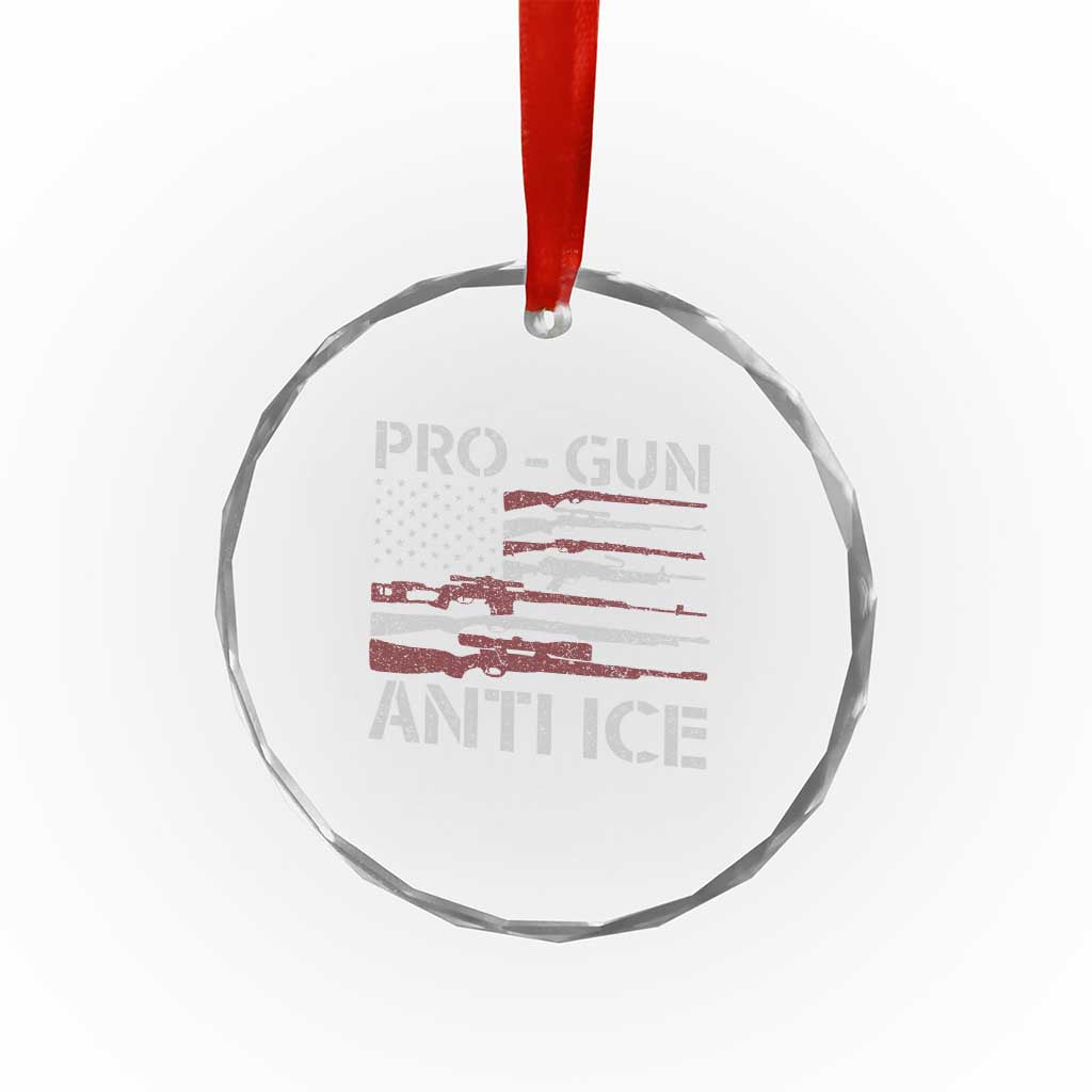 Pro Gun Anti Ice Crystal Glass Ornament Vintage American Flag 2nd Amendment Support