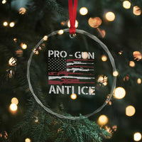Pro Gun Anti Ice Crystal Glass Ornament Vintage American Flag 2nd Amendment Support
