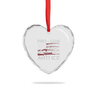 Pro Gun Anti Ice Heart Crystal Glass Ornament Vintage American Flag 2nd Amendment Support