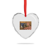 Probably Reading Trash Racoon Heart Crystal Glass Ornament Funny Racoon Book Lover 4th of July