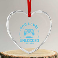 Promoted to Dad 2026 Heart Crystal Glass Ornament New Dad Gifts for First Time Daddy Fathers Day