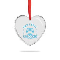 Promoted to Dad 2026 Heart Crystal Glass Ornament New Dad Gifts for First Time Daddy Fathers Day