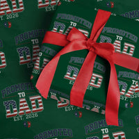 Promoted To Dad Est 2026 American Flag Wrapping Paper Roll Patriotic New Dad Gift