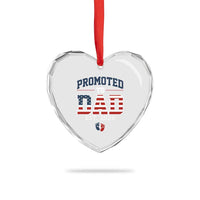 Promoted To Dad Est 2026 American Flag Heart Crystal Glass Ornament Patriotic New Dad Gift