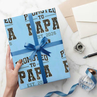 Promoted To Dad Est 2026 Camo Wrapping Paper Roll Hunting Style New Dad Gift Graphic