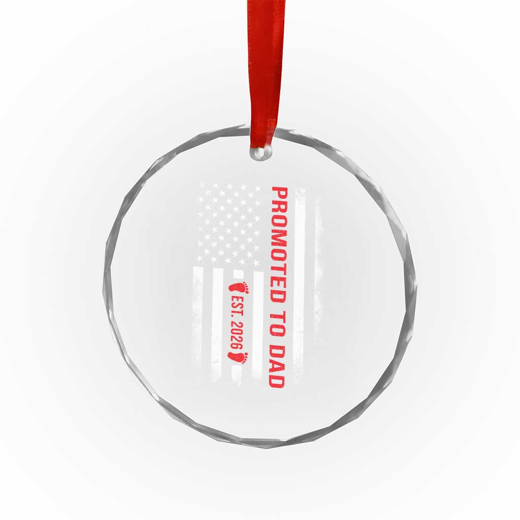 Promoted To Dad Est 2026 Crystal Glass Ornament New Dad 2026 Baby Announcement - Wonder Print Shop