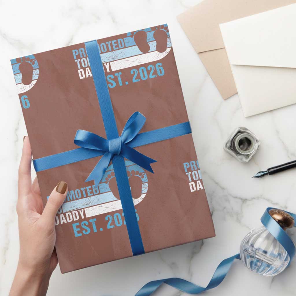 Promoted to Daddy 2026 Wrapping Paper Roll Funny Pregnancy Reveal