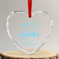 Promoted To Daddy 2026 New Boy Dad Heart Crystal Glass Ornament First Time Fathers Day Gift