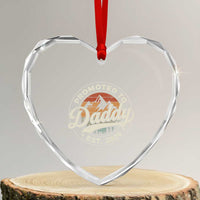 Promoted To Daddy Est 2026 Heart Crystal Glass Ornament Soon to Be Dad Retro Baby Announcement