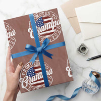 Promoted to Grandpa 2026 Wrapping Paper Roll New Grandfather US Flag Fathers Day
