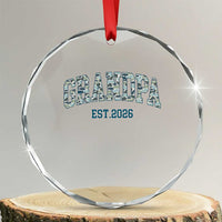 Promoted To Grandpa Est 2026 Crystal Glass Ornament Camo Fishing New Grandpa Gift