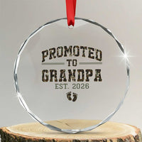 Promoted To Grandpa Est 2026 Crystal Glass Ornament Vintage Camo Grandpa Graphic